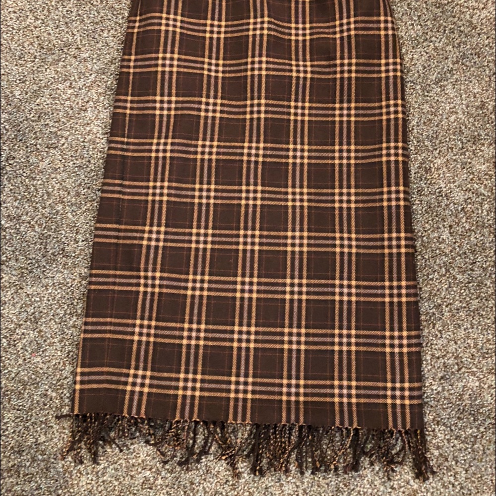 Brown plaid wool skirt